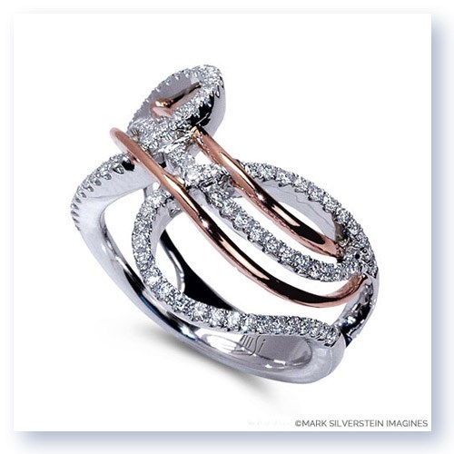 Mark Silverstein Imagines 18K White and Rose Gold Free Flowing Diamond  Fashion Ring