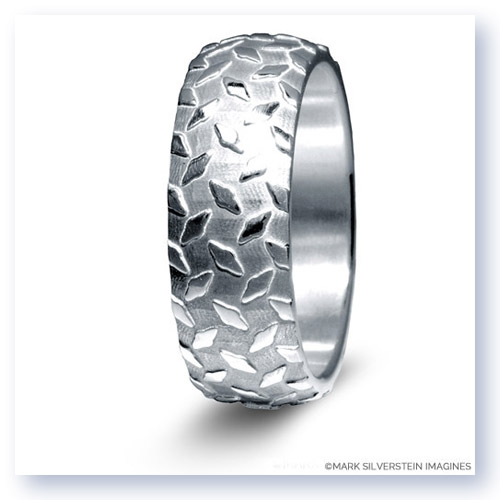 Mens 925 Sterling Silver Inlay Tungsten Carbide Wedding Band Ring